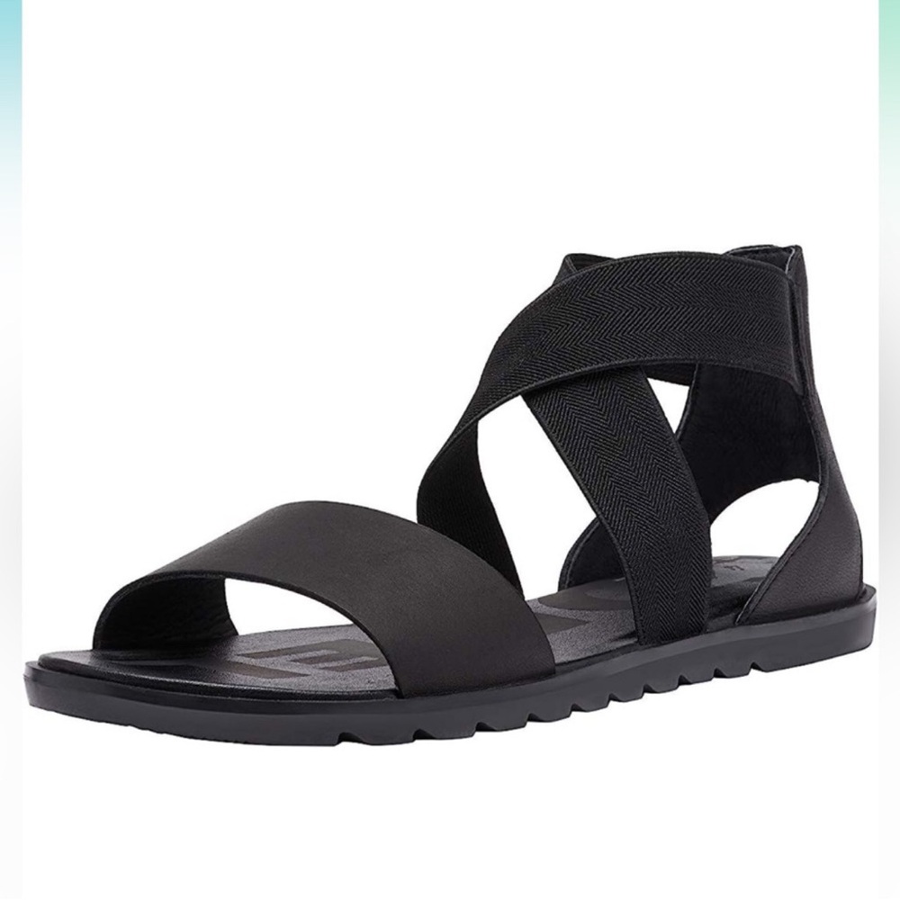 SOREL ELLA II Sandals in Black Size 7